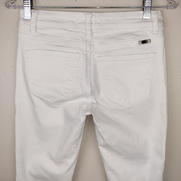 KanCan Mid Rise Distressed Ankle Skinny Jeans in Optic White Sz. 5/26 - Picture 8 of 12